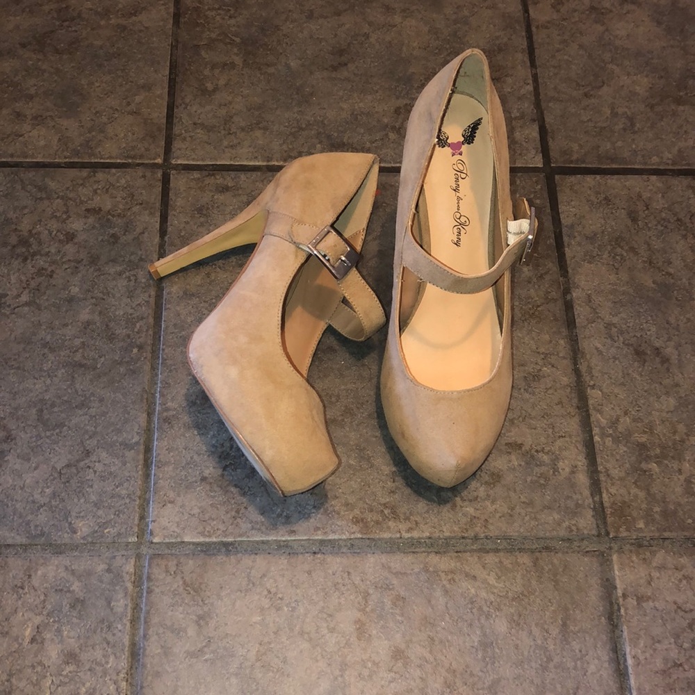 Nude Suede Heels